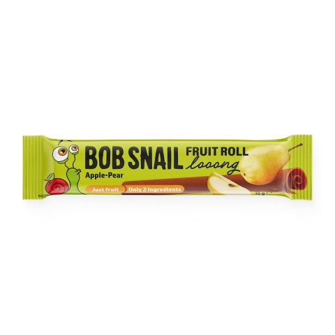PRZEKĄSKA ROLL LONG JABŁKO - GRUSZKA BEZ DODATKU CUKRÓW 15 g - BOB SNAIL