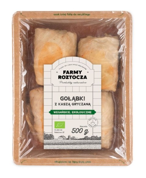 Przecena GOŁĄBKI WEGAŃSKIE Z KASZĄ GRYCZANĄ BIO 500 g - FARMY ROZTOCZA