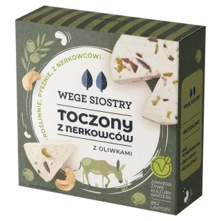WEGAŃSKA ALTERNATYWA SERA Z ORZECHÓW NERKOWCA Z OLIWKAMI BEZGLUTENOWA 140 g - WEGE SIOSTRY