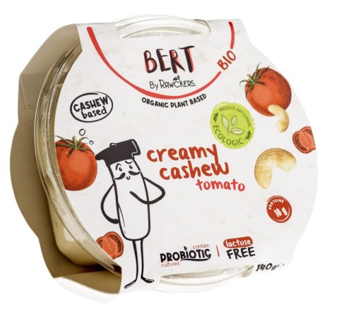 WEGAŃSKA ALTERNATYWA SERKA ŚMIETANKOWEGO Z ORZECHÓW NERKOWCA I POMIDORÓW BIO 150 g - BERT