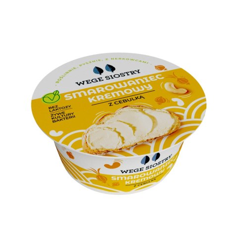 WEGAŃSKA ALTERNATYWA SERKA TWAROGOWEGO Z ORZECHÓW NERKOWCA Z CEBULĄ BEZGLUTENOWA 130 g - WEGE SIOSTRY