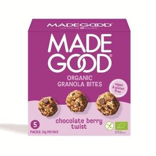 GRANOLA BITES Z CZEKOLADĄ BERRY TWIST BEZGLUTENOWE BIO (5 x 24 g) 120 g - MADEGOOD