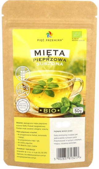 HERBATKA Z MIĘTY PIEPRZOWEJ BEZGLUTENOWA BIO 50 g - PIĘĆ PRZEMIAN