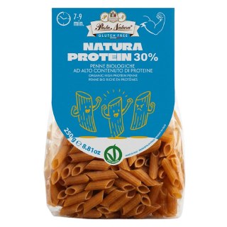 MAKARON PROTEINOWY (GROCH, KUKURYDZA, RYŻ, SORGO) PENNE BEZGLUTENOWY BIO 250 g - PASTA NATURA