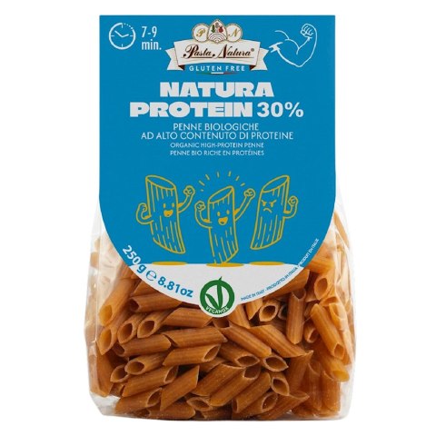 MAKARON PROTEINOWY (GROCH, KUKURYDZA, RYŻ, SORGO) PENNE BEZGLUTENOWY BIO 250 g - PASTA NATURA
