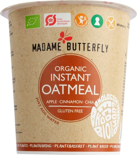 OWSIANKA BŁYSKAWICZNA JABŁKO - CYNAMON - CHIA BEZGLUTENOWA BIO 55 g - MADAME BUTTERFLY