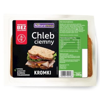Przecena CHLEB CIEMNY KROJONY BEZGLUTENOWY 200 g - NATURAVENA
