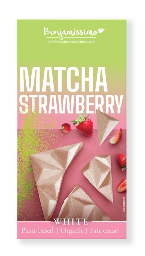 TABLICZKA KAKAOWA HERBATA MATCHA - TRUSKAWKA BEZGLUTENOWA BIO 60 g - BENJAMISSIMO