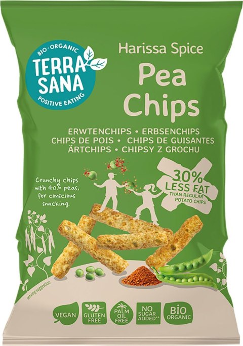 CHRUPKI Z GROCHU O SMAKU PRZYPRAWY HARISSA BEZGLUTENOWE BIO 75 g - TERRASANA