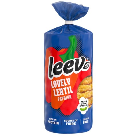 WAFLE Z SOCZEWICY PROTEINOWE O SMAKU PAPRYKOWYM BBQ BEZGLUTENOWE BIO 117 g - LEEV