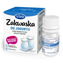 ŻYWE KULTURY BAKTERII DO JOGURTU "ZAKWASKA" BEZGLUTENOWE 1 g (2 FIOLKI) - VIVO