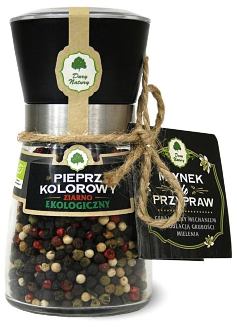 PIEPRZ KOLOROWY ZIARNO W MŁYNKU BIO 80 g - DARY NATURY PIEPRZ KOLOROWY ZIARNO W MŁYNKU BIO 80 g - DARY NATURY