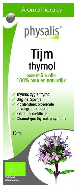 OLEJEK ETERYCZNY TYMIANEK THYMUS ZYGIS THYMOL BIO 10 ml - PHYSALIS