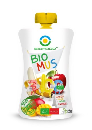 MUS MANGO - BANAN - JABŁKO BEZGLUTENOWY BIO 120 g - BIOFOOD