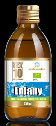 OLEJ LNIANY TŁOCZONY NA ZIMNO BIO 250 ml - ZŁOTO POLSKIE