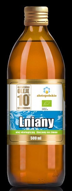 OLEJ LNIANY TŁOCZONY NA ZIMNO BIO 500 ml - ZŁOTO POLSKIE